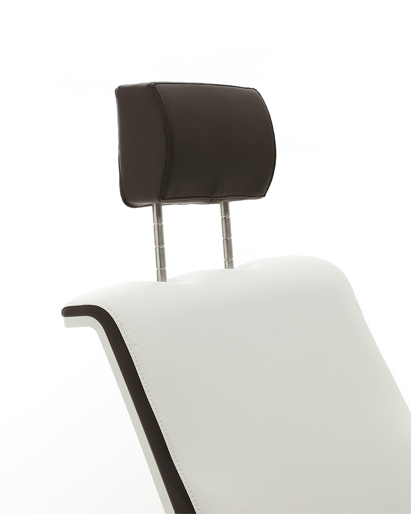 Make-up - Brown and white make-up chair - Chrome round base
