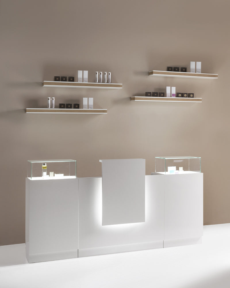 Light - White reception desk