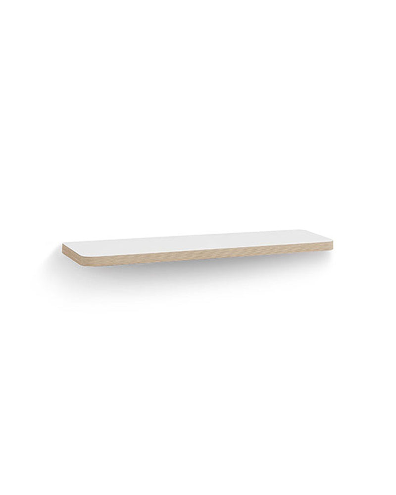 NAT - White sales shelf - Edge in oak pattern