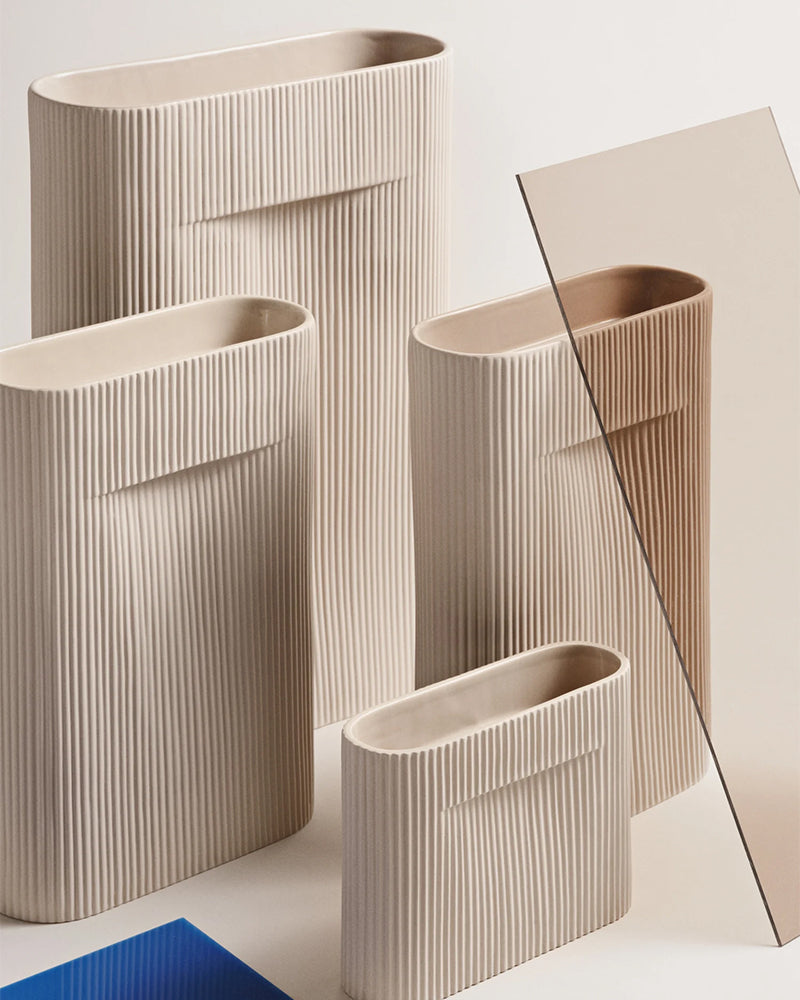 Ridge - Beige flower vase 48.5cm