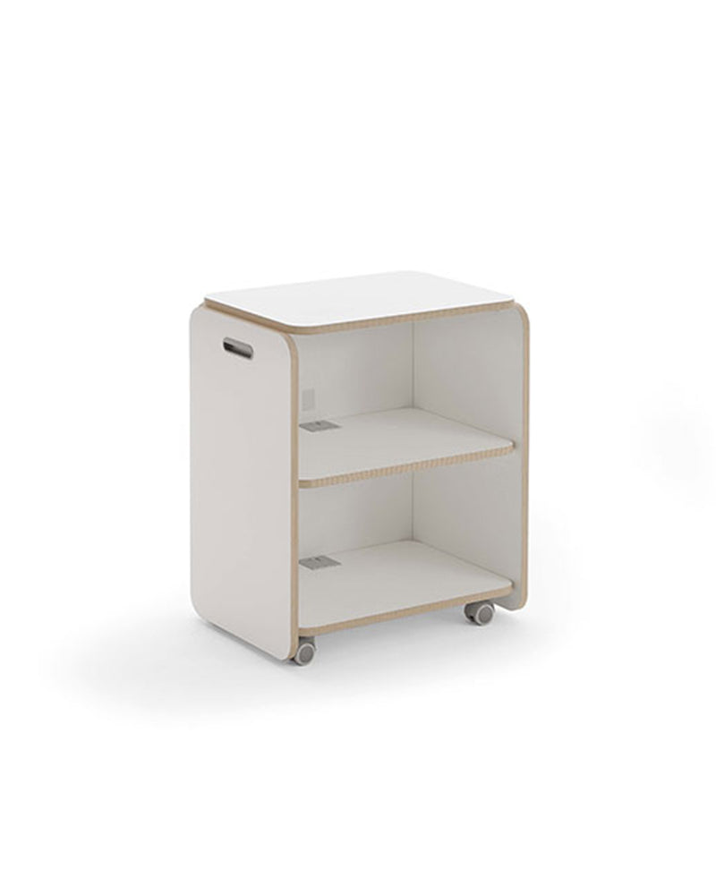 NAT - White trolley - Edge in oak pattern
