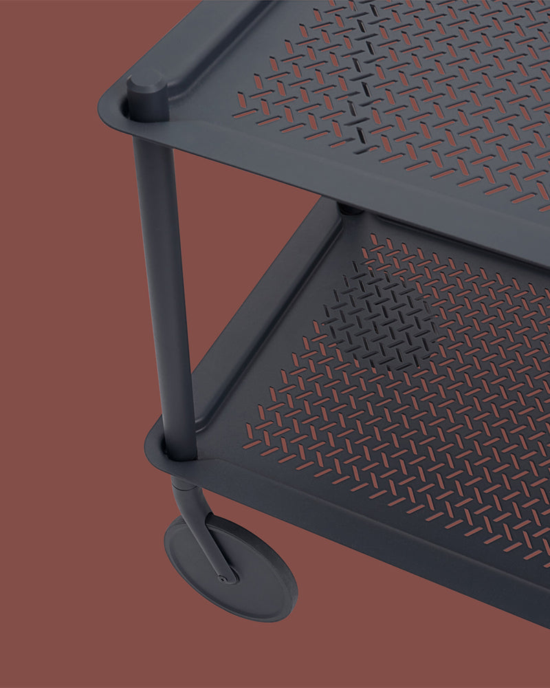 Flow large - Gray trolley - Perforated metal