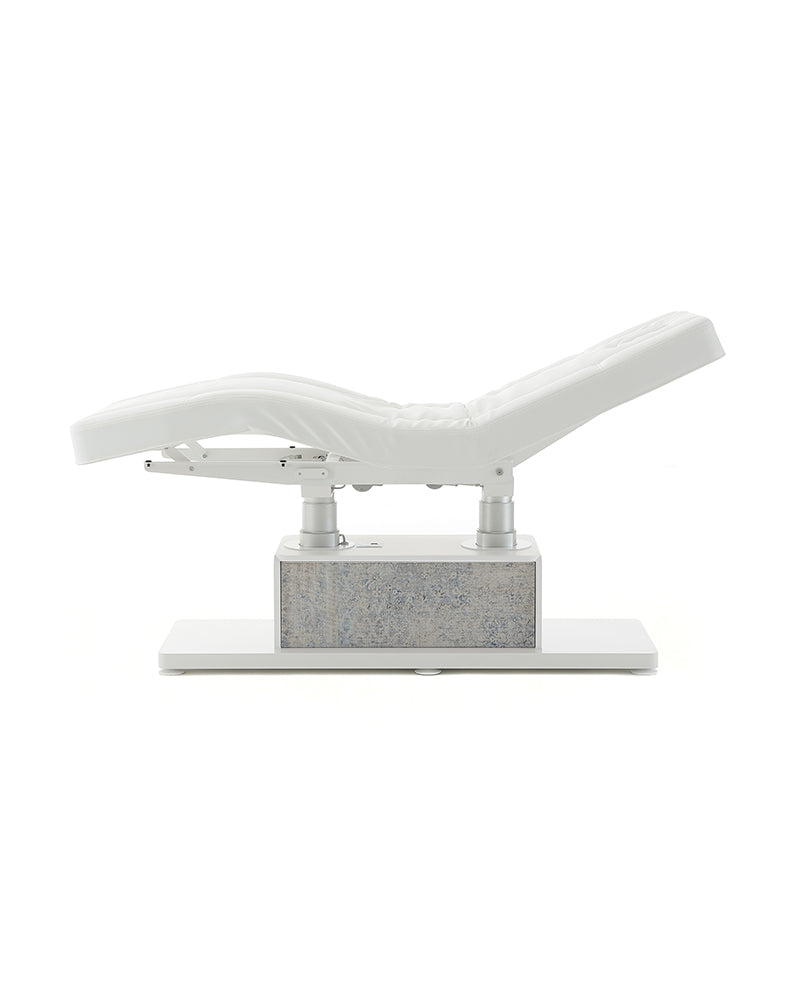 The Clair - White and gray massage treatment table - with motor - without armrests
