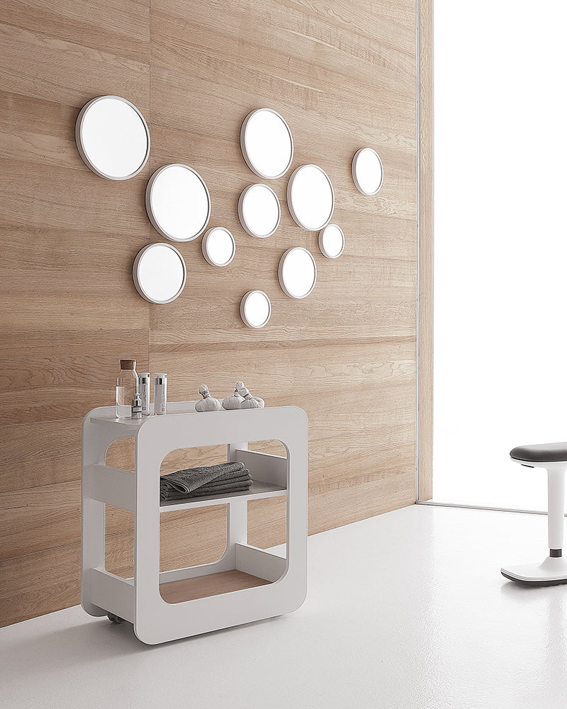 Creo - White trolley - Oak pattern