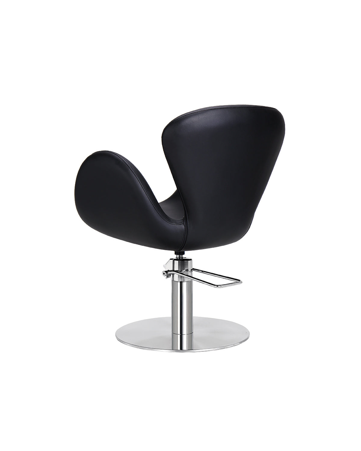 Chloe - Black styling chair with chrome round base