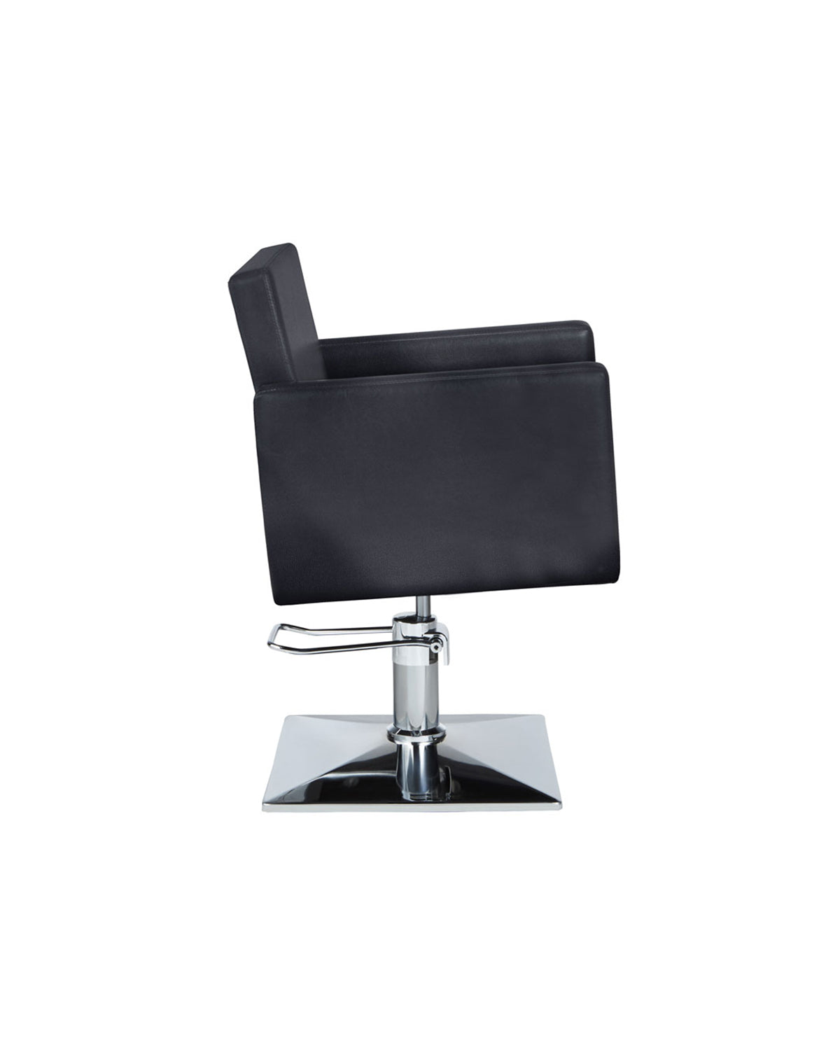 Christy - Black styling chair with chrome square round base