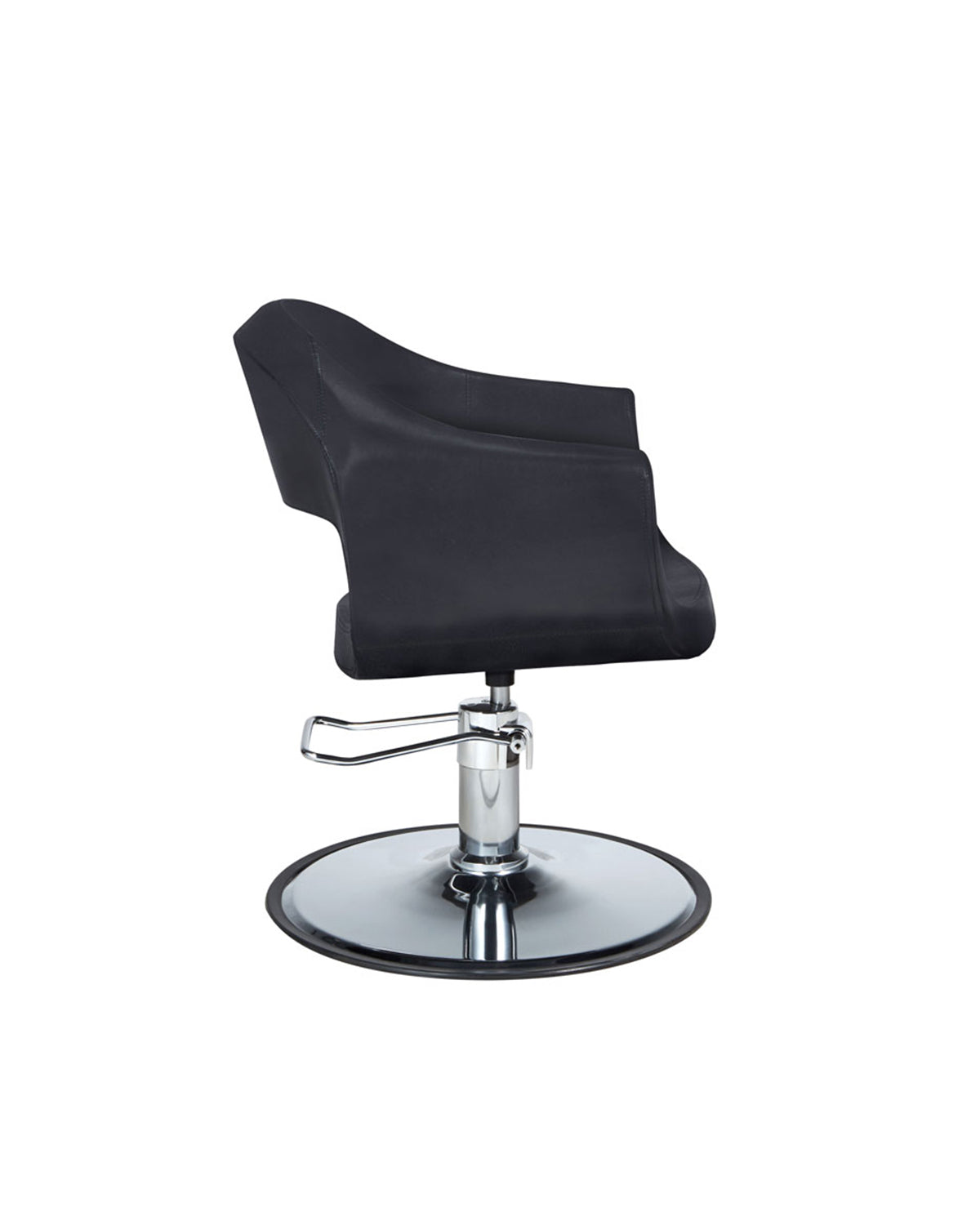 Cindy - Black styling chair with chrome round base