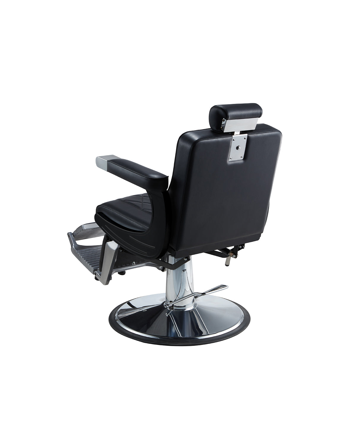 Dave - Black barber chair with chrome round base