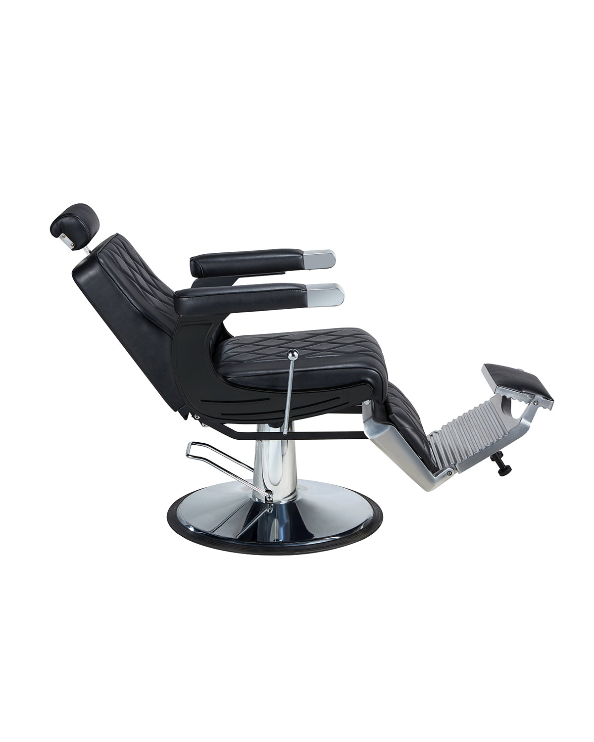 Dave - Black barber chair with chrome round base