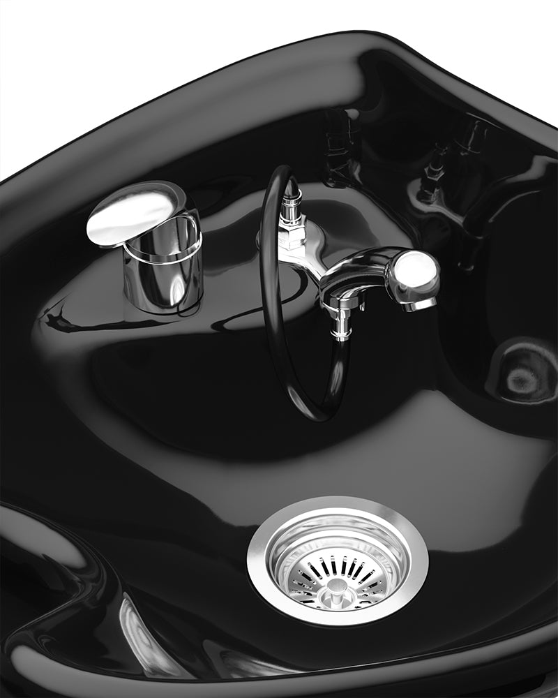 Fredda II - Brown washing unit with massage with black basin