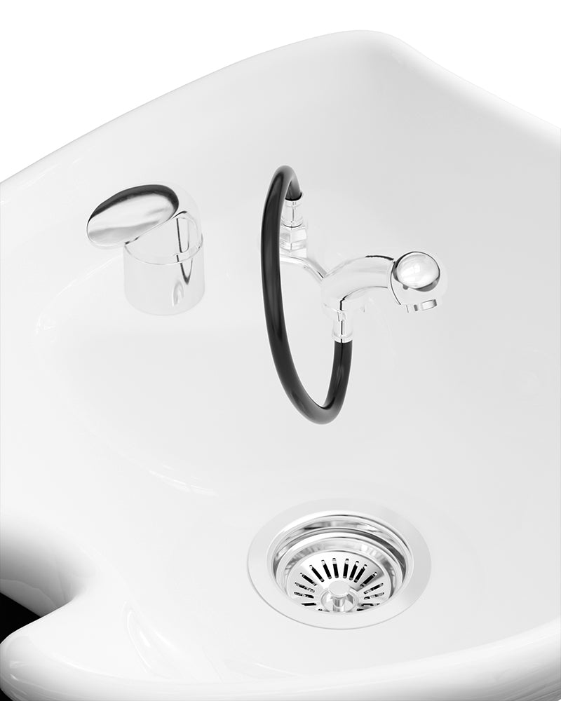 Fredda II - Beige washing unit with massage with white basin