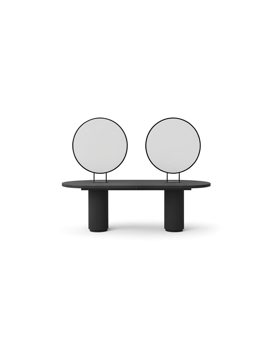 Island Black - Black freestanding workstation with 4 styling stations