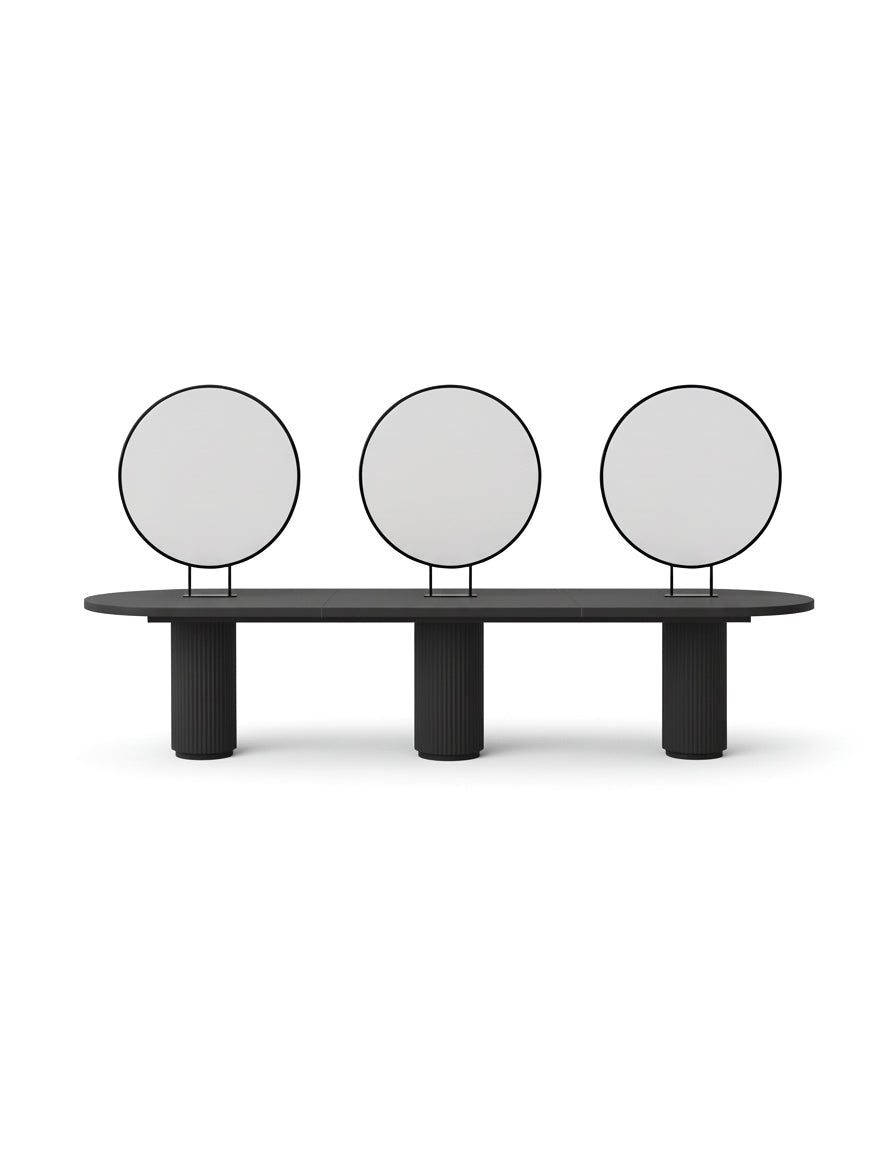 Island Black - Black freestanding workstation with 6 styling stations