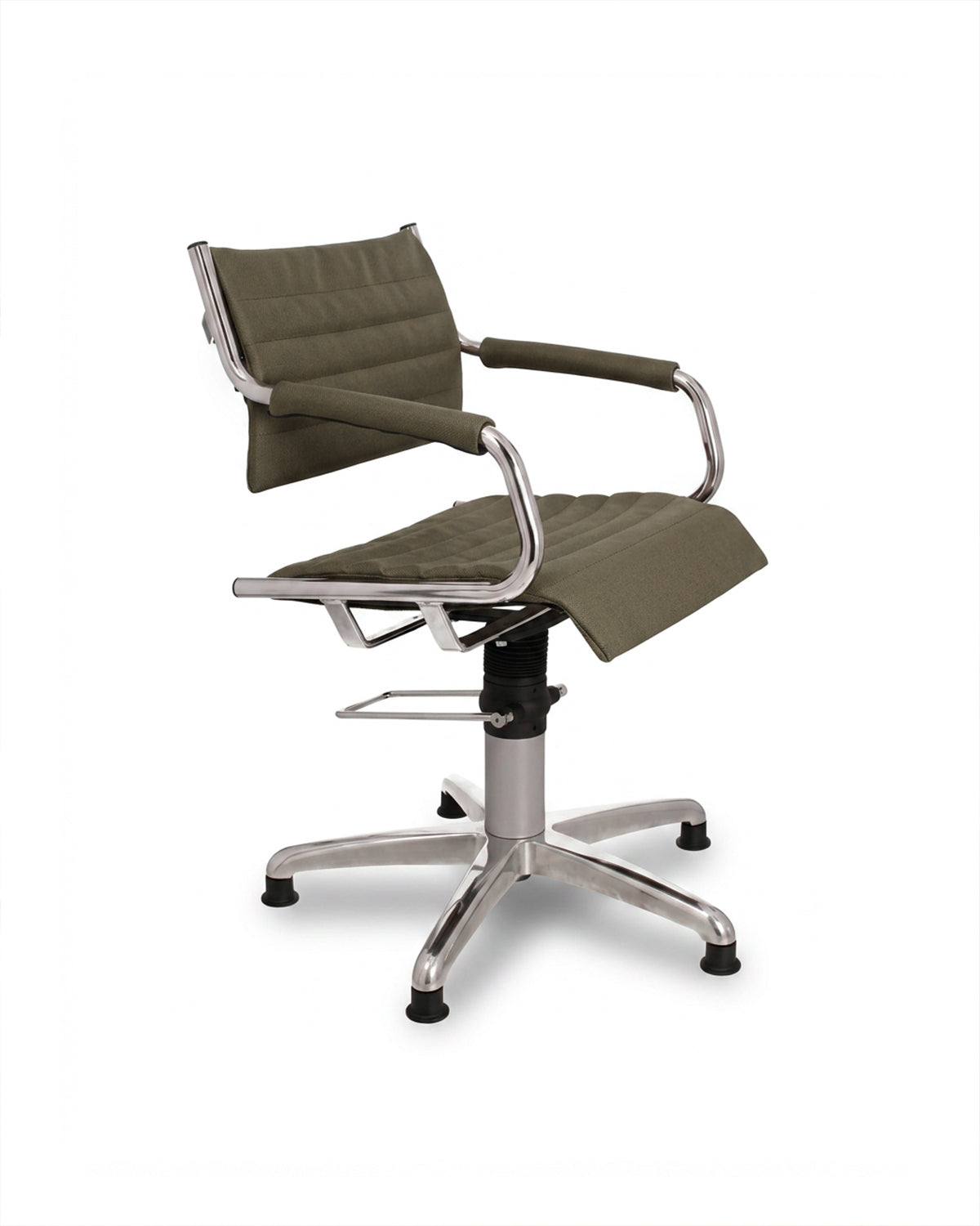 Greiner 59 - dark green styling chair with chrome cross base