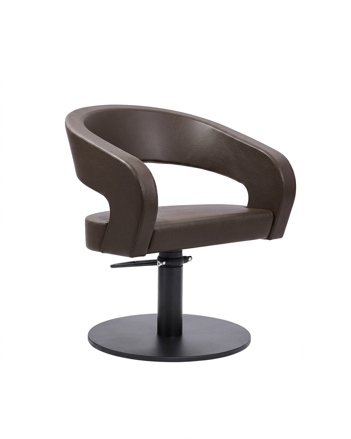 Greiner 50 - Dark brown styling chair with black round base