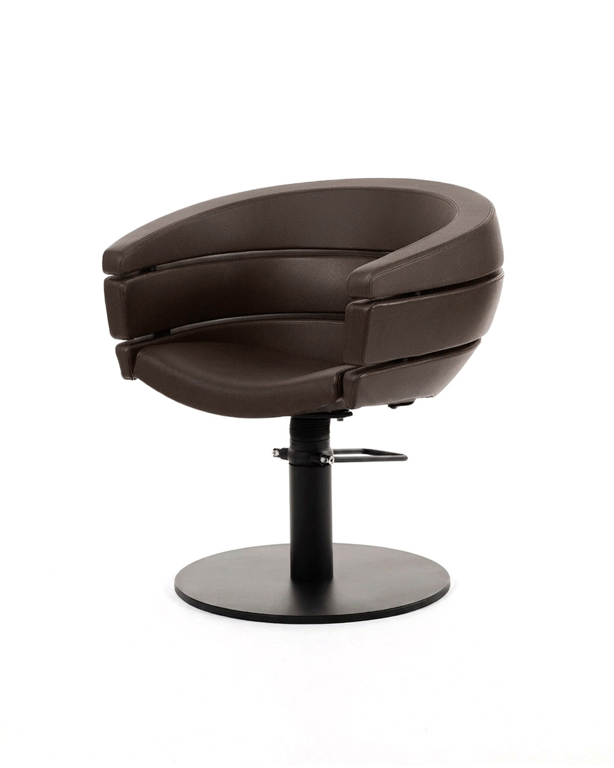 Greiner 55 - Dark brown styling chair with black round base