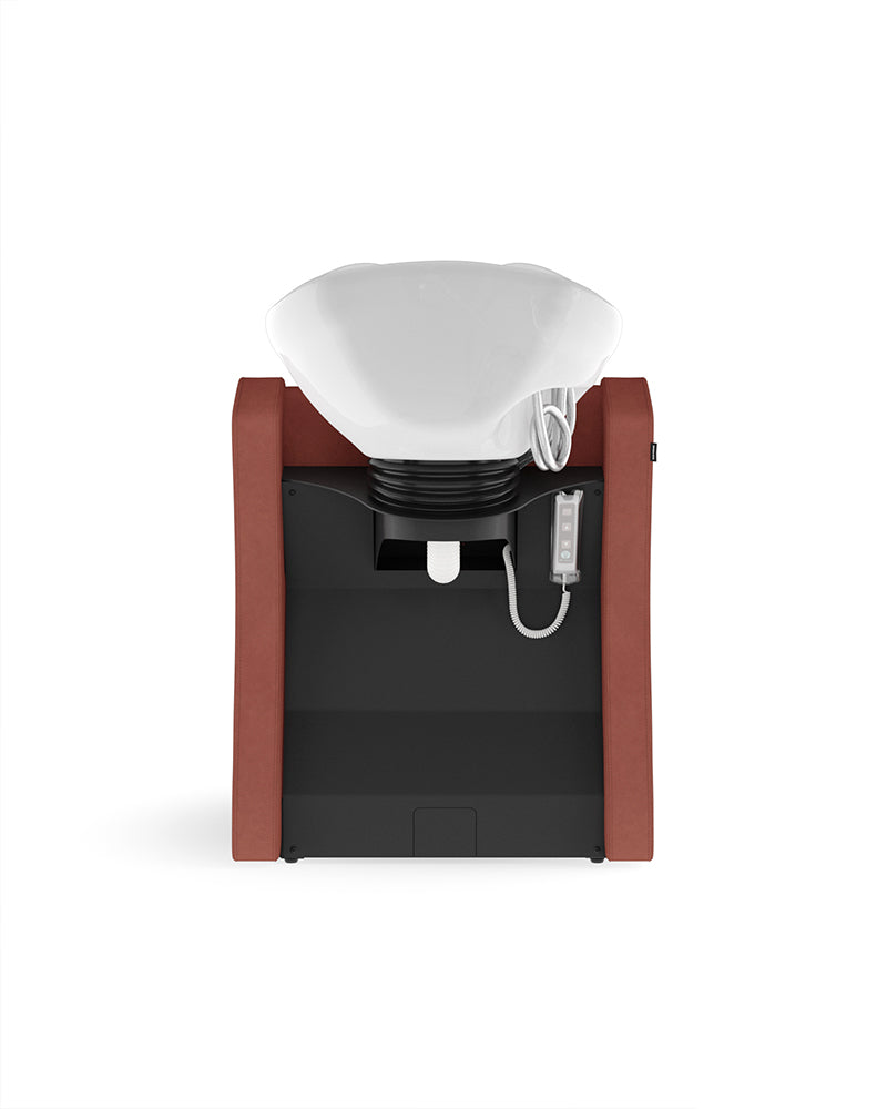 Fredda II - Brick-colored washing unit with massage with white basin