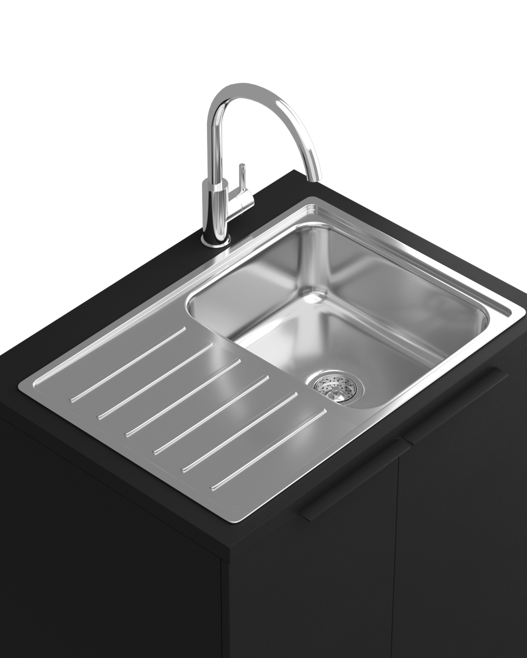 Colorbar hand wash - Black washing cabinet - Chrome basin