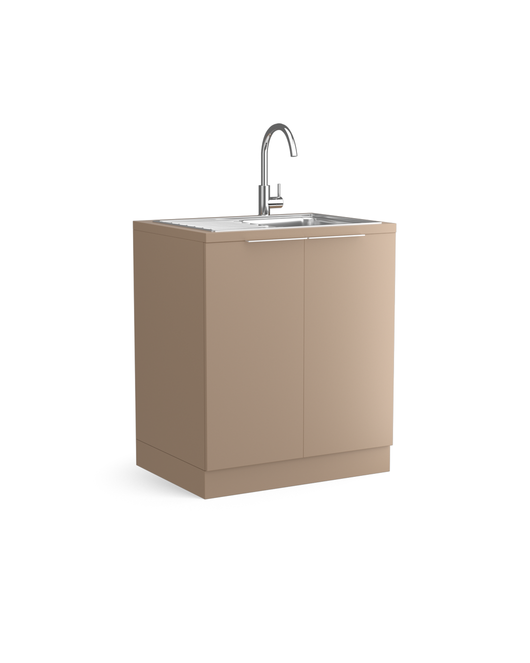 Colorbar washing unit - Beige washing cabinet - Chrome sink