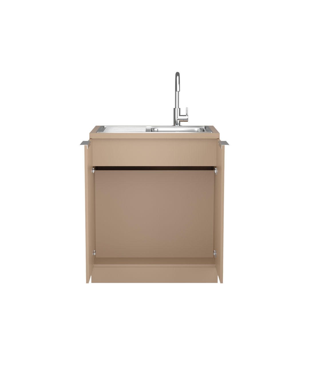 Colorbar washing unit - Beige washing cabinet - Chrome sink