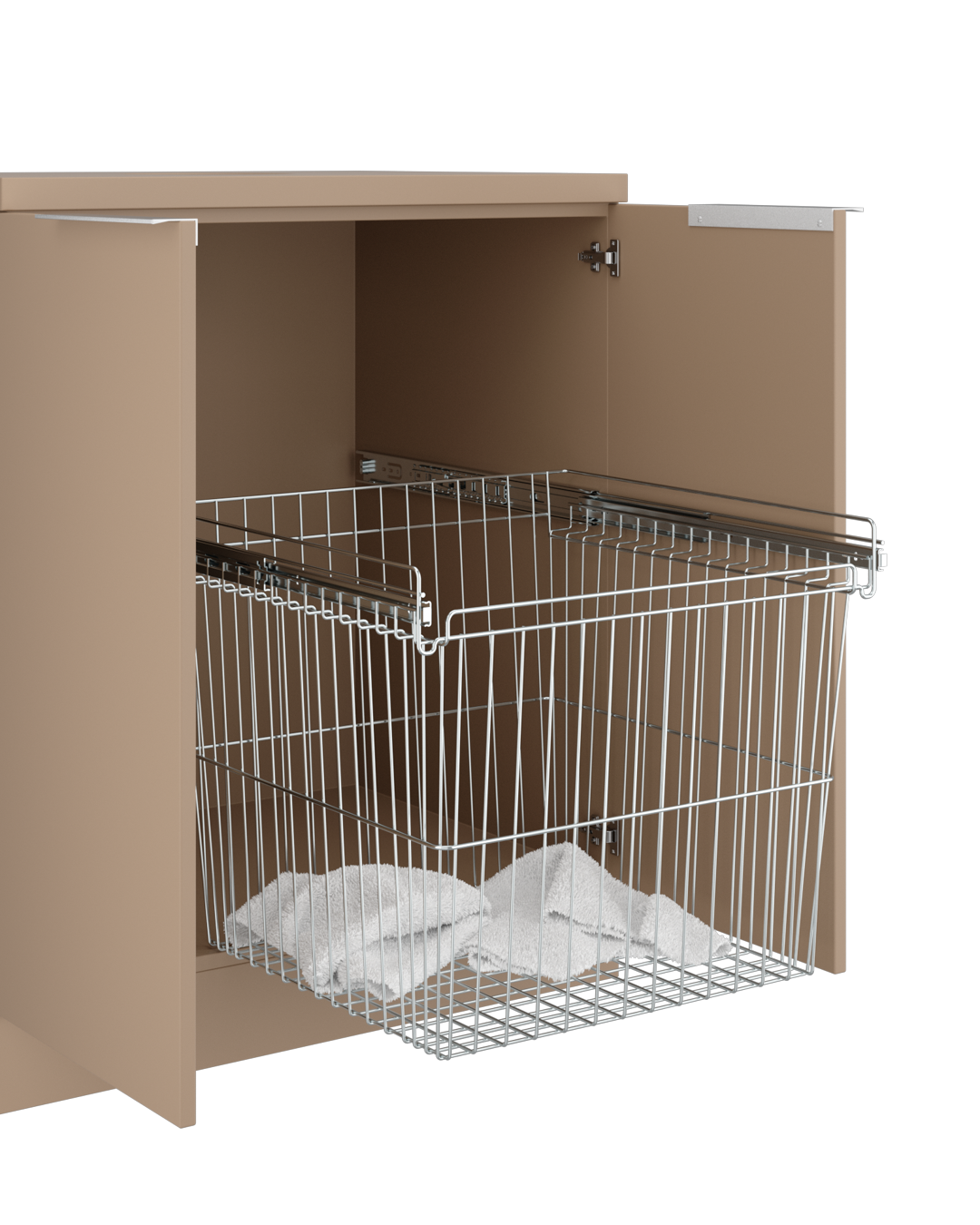Colorbar towel basket - Washing cabinet in beige - Cappuccino