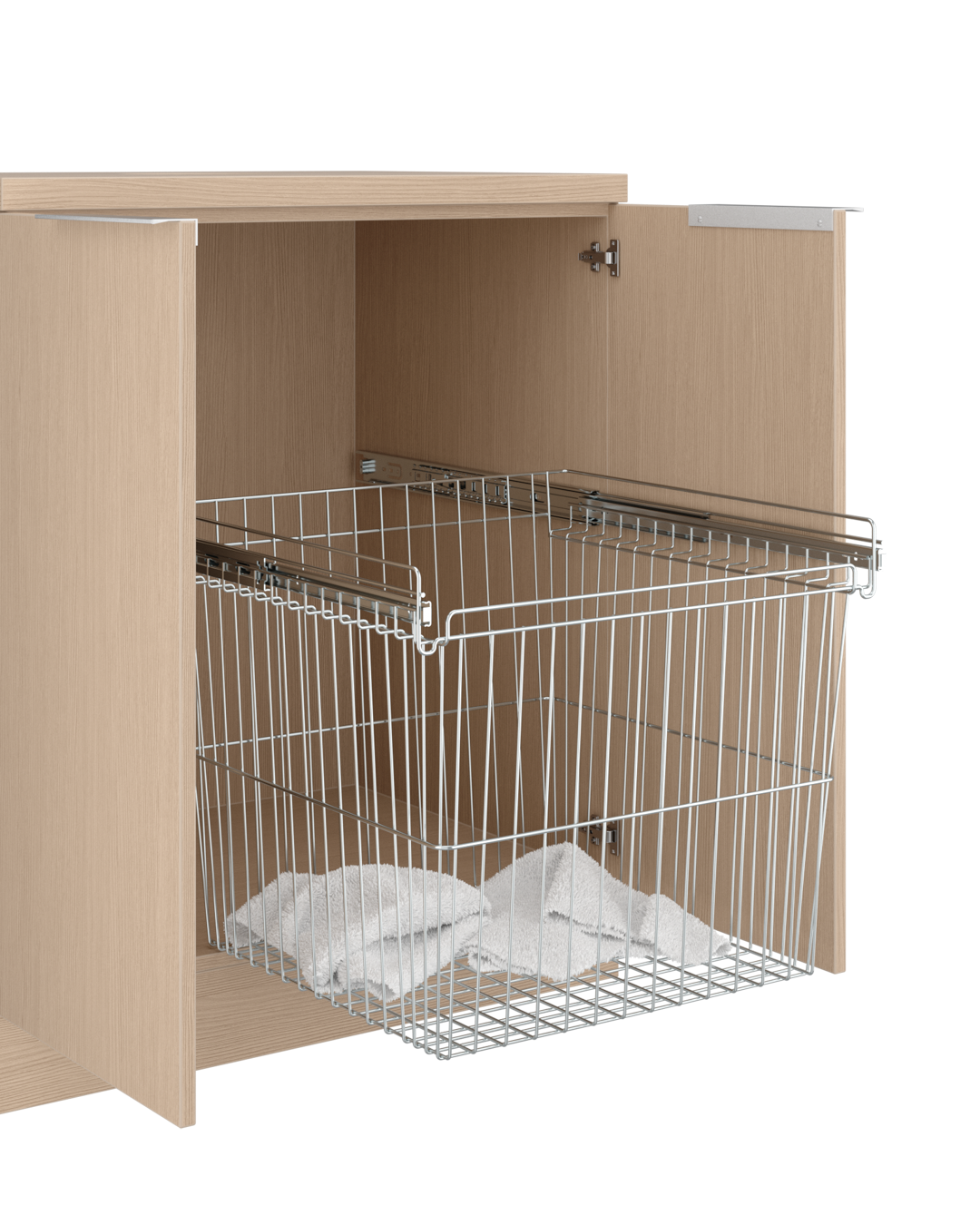 Colorbar towel basket - Washing cabinet in oak pattern - Cappuccino