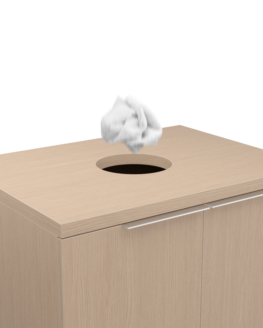 Colorbar towel basket - Washing cabinet in oak pattern - Cappuccino