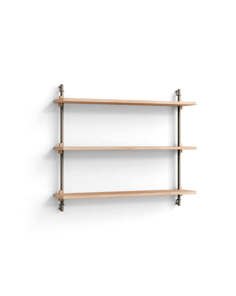 Wall shelf in oak and warm gray