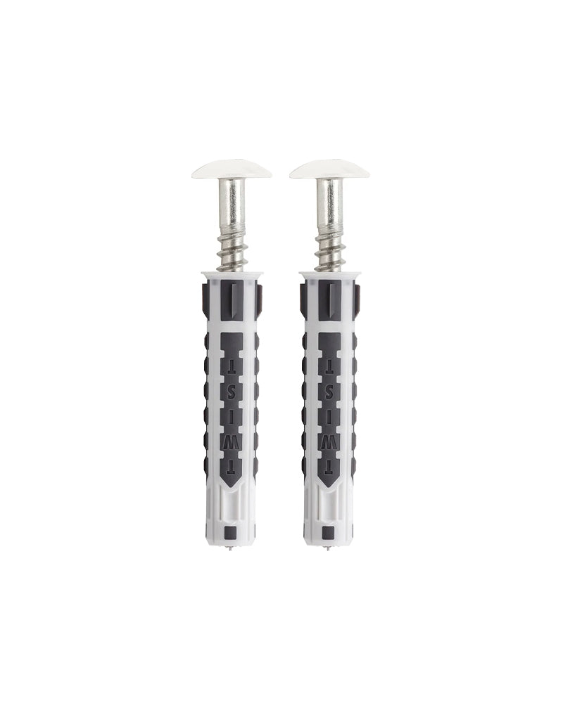 White screws + rawlplugs 2 pcs.