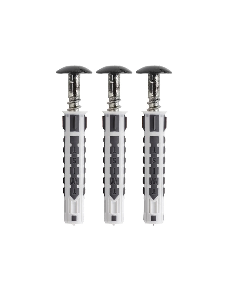 Black screws + rawlplugs 3 pcs.