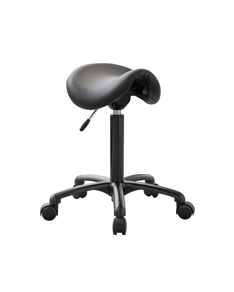Stella - black saddle stool with black cover