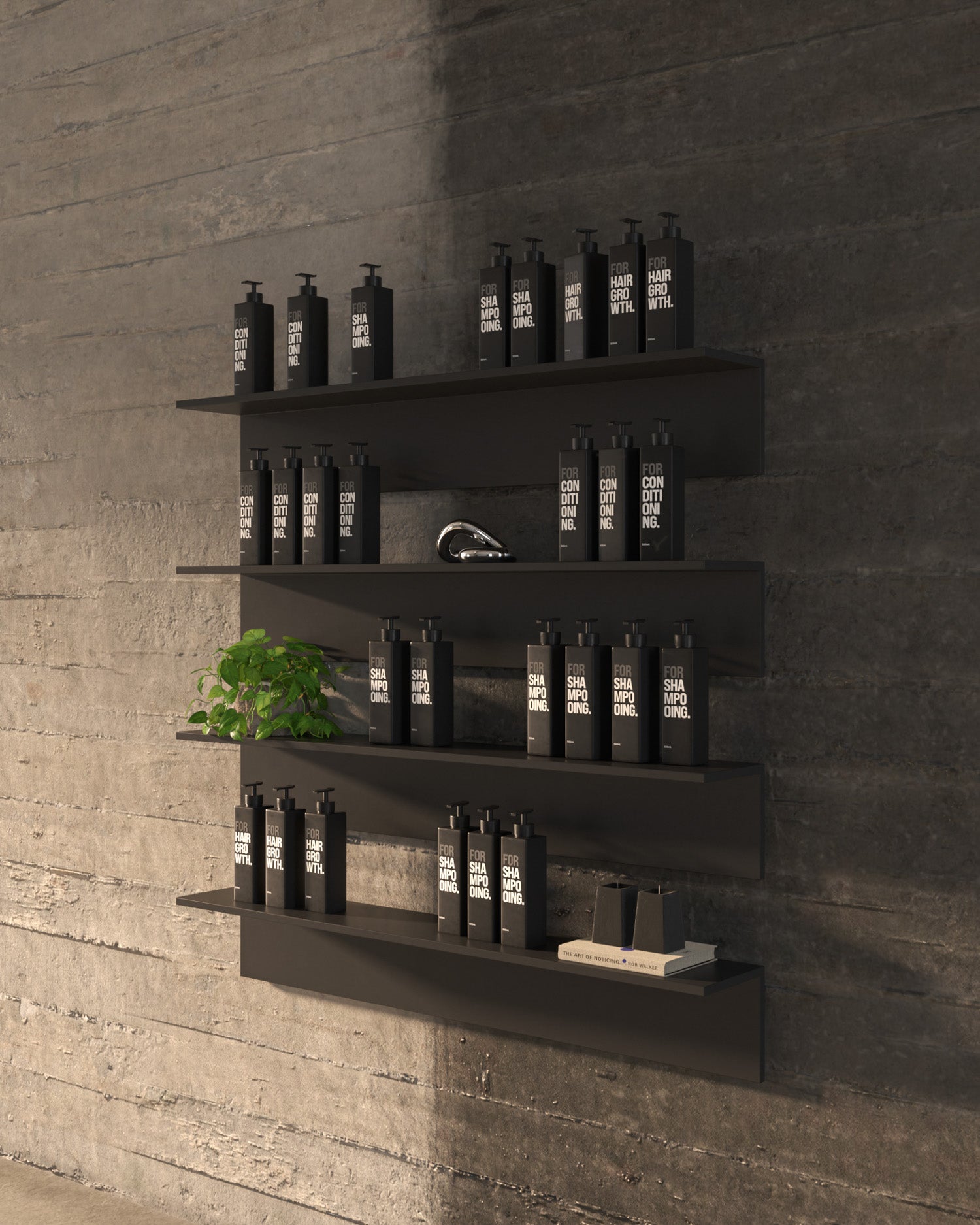 Display Black - 130cm shelf in black melamine