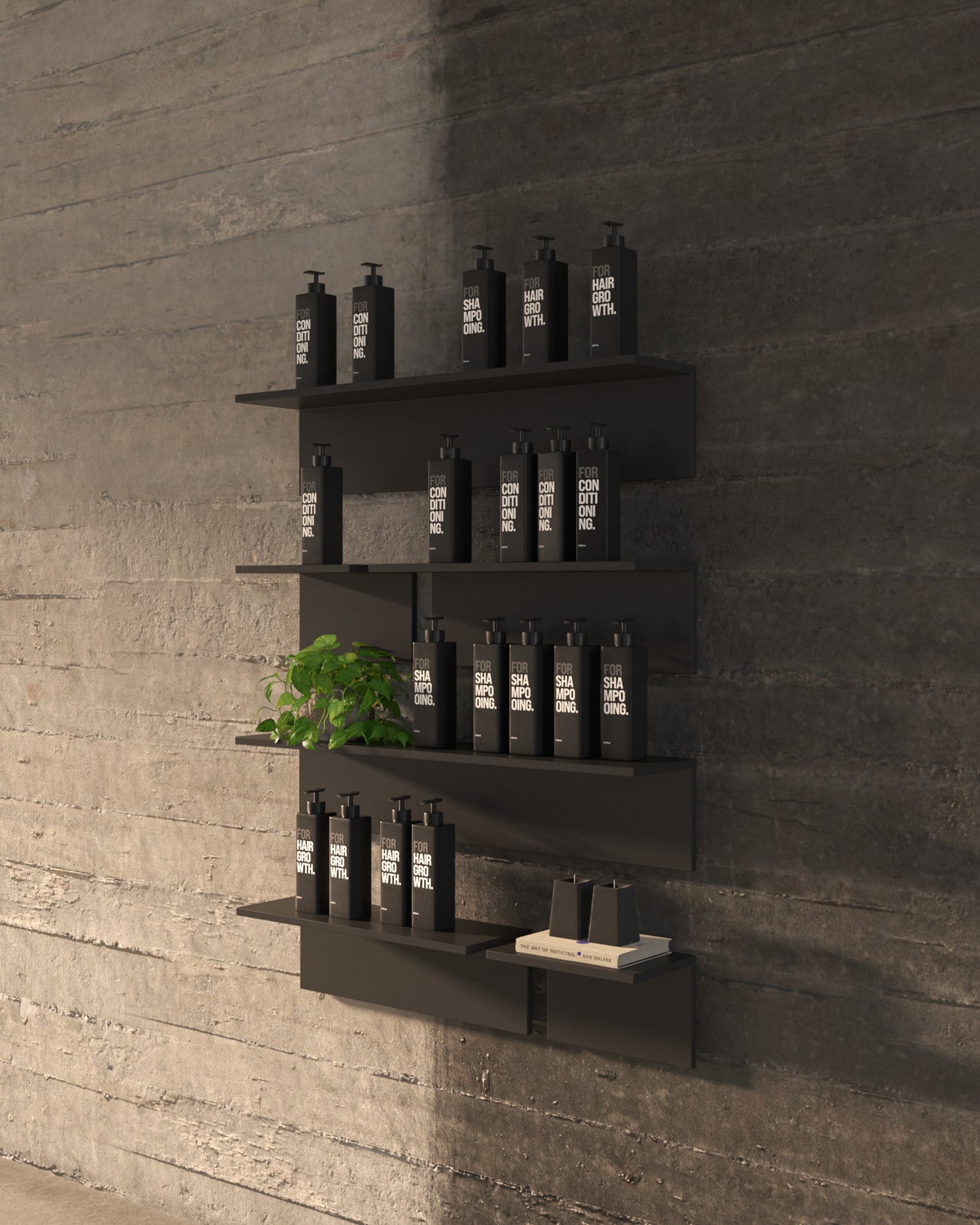 Display Black - 32cm shelf in black melamine