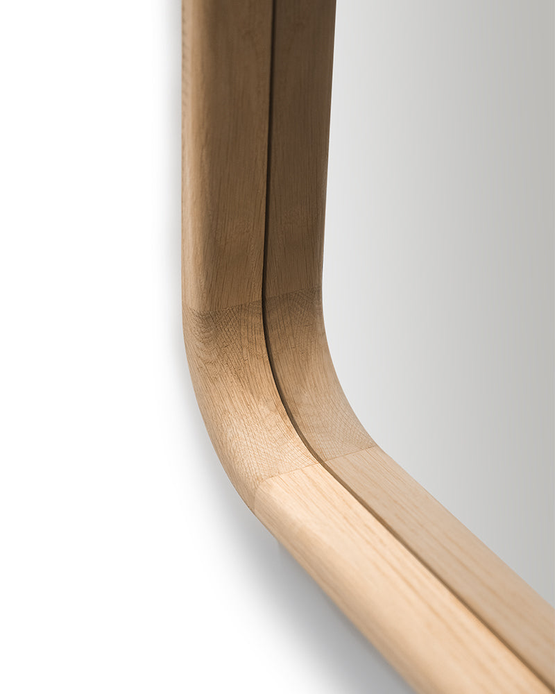 Linea Oak - Hairdresser mirror with oak frame