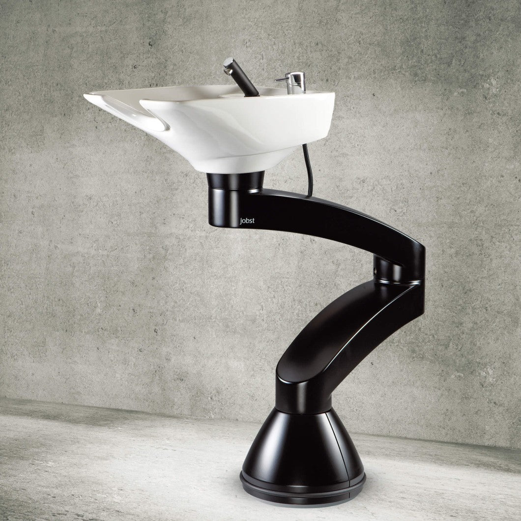 Contura swing PLUS - Black freestanding basin - White basin